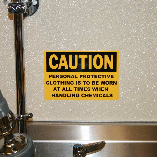 Image of a caution die-cut label